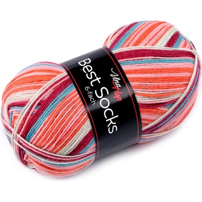 Pletací příze Best socks / ponožkovka 150 g Varianta: 3 (7362) korálová, Balení: 1 ks 56485/142965/259981