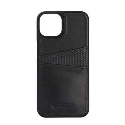 Krusell Гръб Krusell Leather CardCover за Iphone 14/13 - Черен