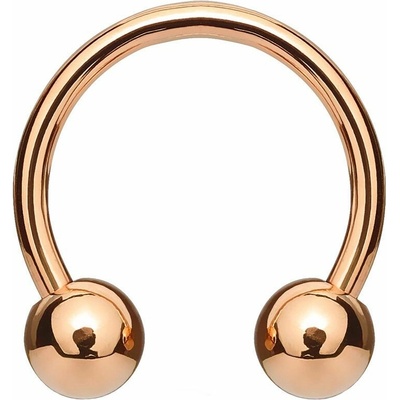 S4U Piercing podkova růžové zlato 1,6 mm (1,6 x 10 mm, kuličky 4 mm) PV1001RD-161044