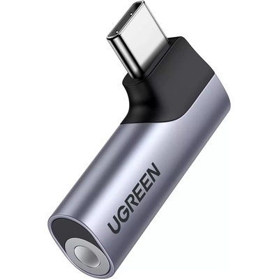 UGREEN Активен USB-C адаптер към 3.5 мм аудио изход за устройства с USB-C порт - Ugreen Angled Audio Adapter USB-C to Jack 3.5 mm (сив) (CM460)