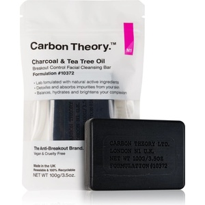 Carbon Theory Charcoal & Tea Tree Oil почистващ твърд сапун за успокояване на кожата 100 гр