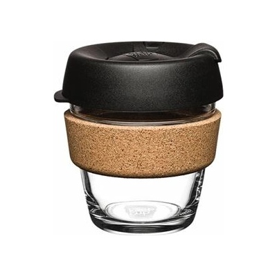 Eko pohár KeepCup Cork Brew Black XS sklenenný 177ml