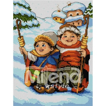 Milena Style Малки коледари - гоблен със схема конци dmc 1: 4