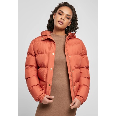 Urban Classics Дамско яке в цвят корал Urban Classics Hooded Puffer redearth UB-TB1756-03255 - Корал, размер XXL