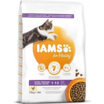Iams for Vitality Kitten Food Fresh Chicken 10 kg