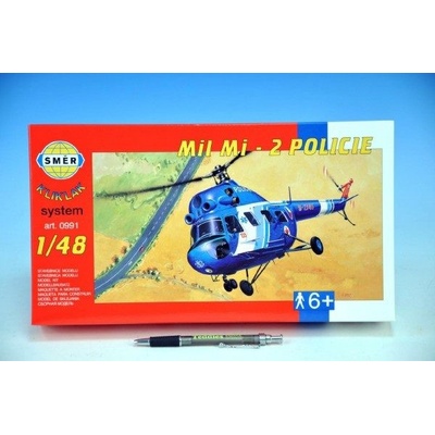 Směr Model Kliklak Vrtulník Mil Mi 2 1:48Policie 27 6x30cm v krabici 34x19x5 5cm