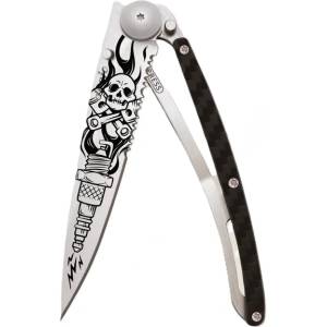 DEEJO 1cc511 serration / Ултралеко джобно ножче с карбонова дръжка (1cc511)