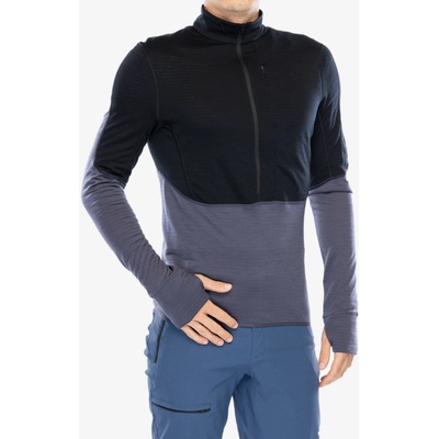 Icebreaker M Mer 200 Realfleece Descender LS Half BLACK/GRAPHITE/CB