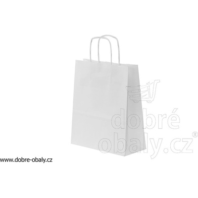 Papírová taška 180x80x210 mm kroucené ucho BÍLÁ