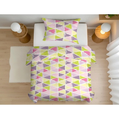 Áčko bavlna obliečky MALINÔ BRDO Lime 2x 70x90 210x240