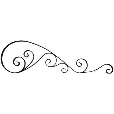 Kovářský ornament H 1260 x L 390 mm, 25 x 5 mm