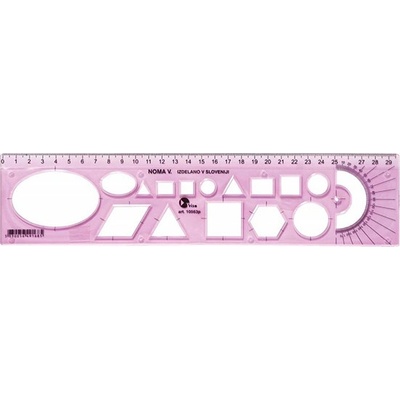 Optima Шаблонна линийка OPTIMA гъвкава розова 30cm 53070 (53070)