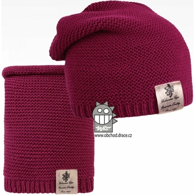 Dráče Čiapka pletená a nákrčník Colors set vzor 06 fialová