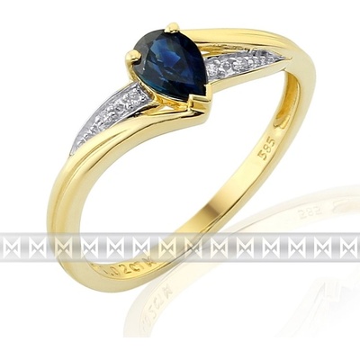Klenoty Budín Luxusní diamantový zásnubní prsten s modrým safírem 3811949