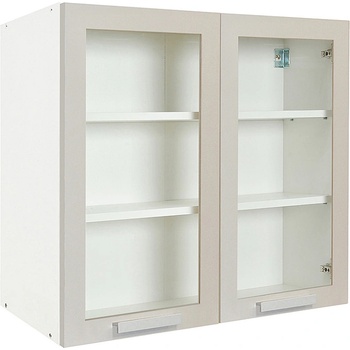 Matis Кухненски шкаф горен с две витрини in v80/s пясък мат