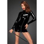 Noir Handmade F187 PVC Mini Dress with Black 3-way Zipper in The Front M