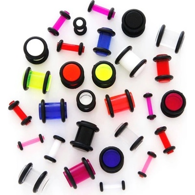 Šperky eshop plug do ucha UV průhledný s gumičkami G25.02 bílá