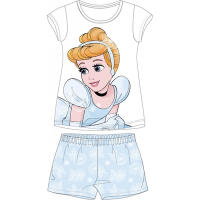 Princess licence Dívčí pyžamo Princess 5204C254W bílá světle modrá