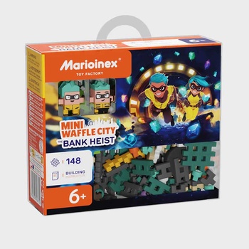 Marioinex Мини вафлен конструктор Marioinex " Банков обир" , 148 части (906 712)
