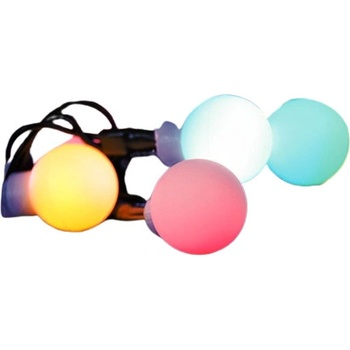 SOLIGHT LED 2v1 vonkajšia vianočná reťaz guľa diaľkový ovládač 100LED RGB+biela 10m+5m 8 funkcií