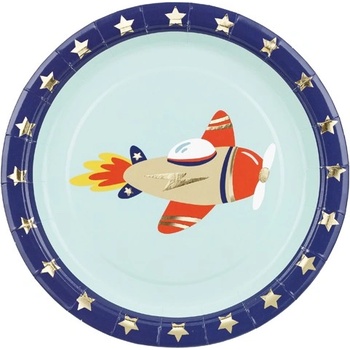 Party Deco Парти Чинии Ретро Самолет - (1 Пакет / 6 Бр. )