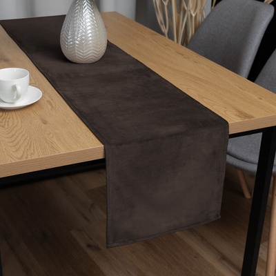 Biante Zamatový behúň Velvet Prémium SVP-016 Tmavo hnedý 35x180cm