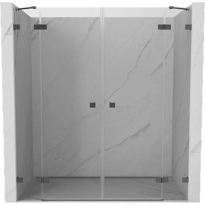 Mexen Lunar Дуо душ врати отваряеми 180 см, прозрачни, gun metal - 834D-180-000-95-00 (834D-180-000-95-00)
