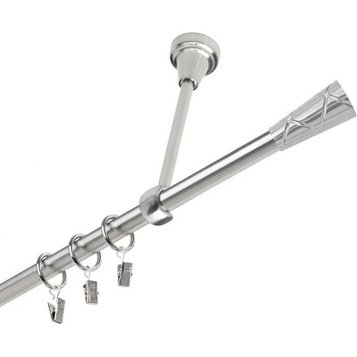 OK-GarnýžeCZ Garnýž kovová jednořadá 19mm Trapezium narez 300 cm do stropu / kroužky s žabkou
