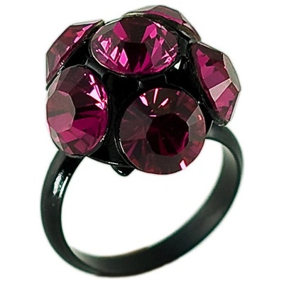 Klimm prsten růžový se Swarovski Elements Květinka Fuchsia 1664