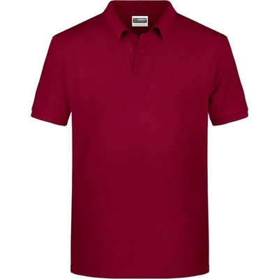 James & Nicholson polokošile JN 8010 bio bavlna krátký rukáv pánská Vínová