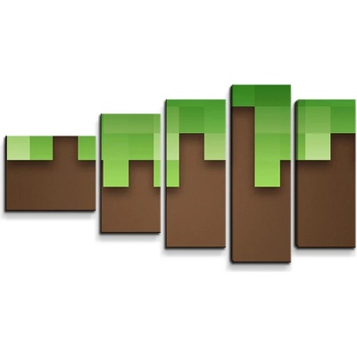 Sablio Obraz - 5-dílný Green Blocks 2 - 100x60 cm