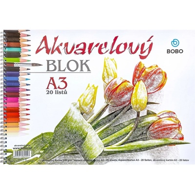 Bobo Watercolour Pad Skicár 20 A3 250 g