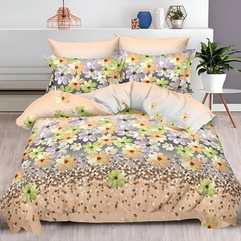 Image 1 of EmonaMall Двулицево спално бельо с ластик EmonaMall, 6 части - Модел S13584 (S13584-66666e)