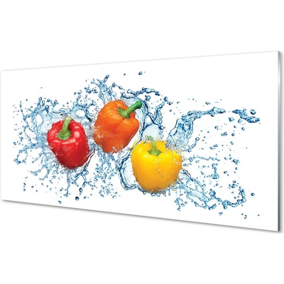 Sklenený obklad do kuchyne korenie voda 100x50 cm