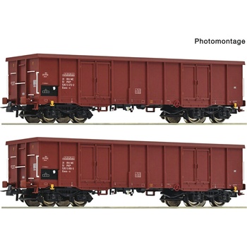 Roco Комплект от два отворени товарни вагони, pkp iv (6600171)