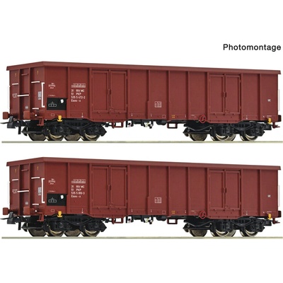 Roco Комплект от два отворени товарни вагони, pkp iv (6600171)