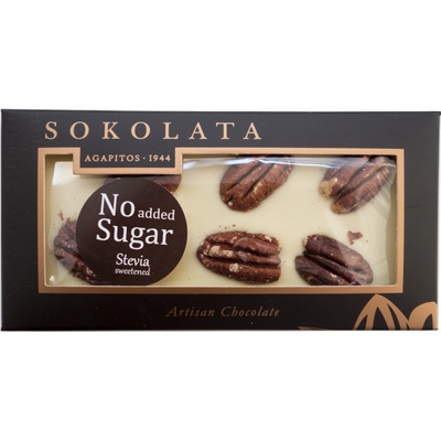 Sokolata Agapitos Bílá s pekanovými ořechy a stévií 100 g