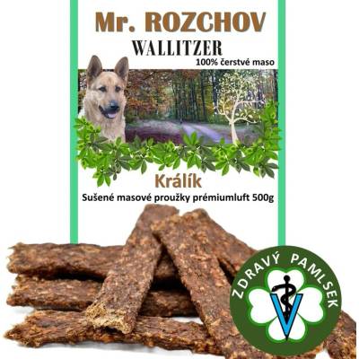 Mr. Rozchov Sušené masové proužky prémiumluft sáček králík 500 g