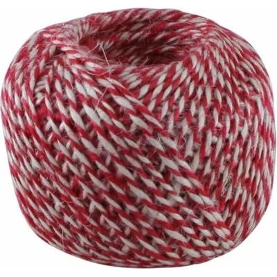 Strömshaga Jutový provázek Twine Round Red/White 125 m, červená barva, textil