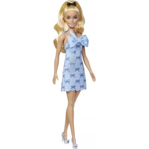 Mattel Barbie Fashionista: Стилна кукла приятелка в синя рокля с панделка (HYT93)