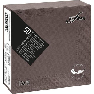 INFIBRA Papírové ubrousky New Soft-touch 2V hnědá 50ks 33x33cm