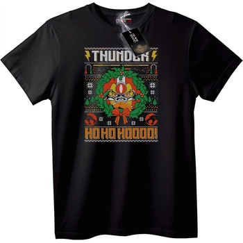 NOONEBRAND Тениска Гръм Хо Хо Хо - M, Black