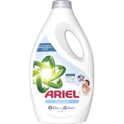 Ariel Sensitive Skin Clean & Fresh tekutý prací prostriedok 1,7 l 34 PD