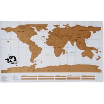 Stírací mapa světa - deluxe - bílá