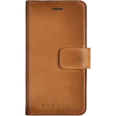 Bugatti Zurigo Full Grain Folio Case - хоризонтален кожен (естествена кожа) калъф с поставка и 4 отделения за кр. карти за iPhone XR (кафяв)