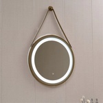 Inter Ceramic Огледало за баня с вградено LED осветление Leo, кръгло 60 см, в златно