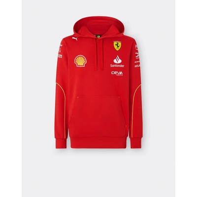 Týmová mikina s kapucí Scuderia Ferrari F1 2024 červená