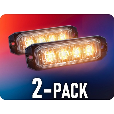 KAMAR LED výstražné svetlo 4xLED, 12W, 4 módy, 12/24V/2-PACK! [L1892]