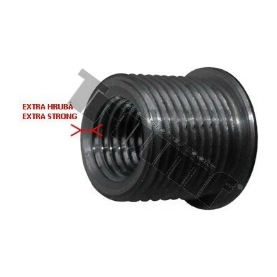 Závitová vložka krátká, 1 ks, černá ocel, pro extra poškozené otvory - M10 x 1,0 x 12 mm x M14 x 1,25 x 12 mm