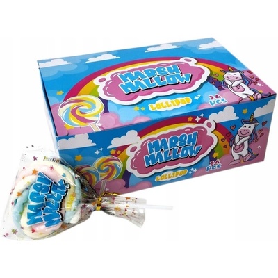 Marshmallow Unicorn Lízátka pěnová 24 x 11 g